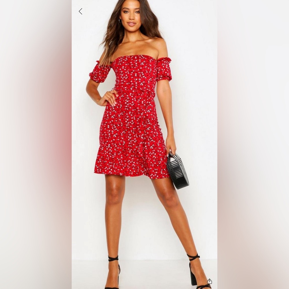 Floral off shoulder dress